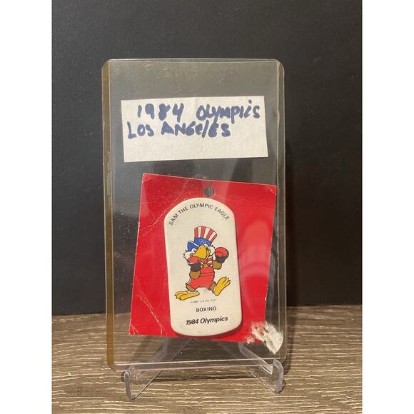 Other - Los Angeles 1984 Olympics Button Pin Sam Olympic Eagle Official Mascot boxing